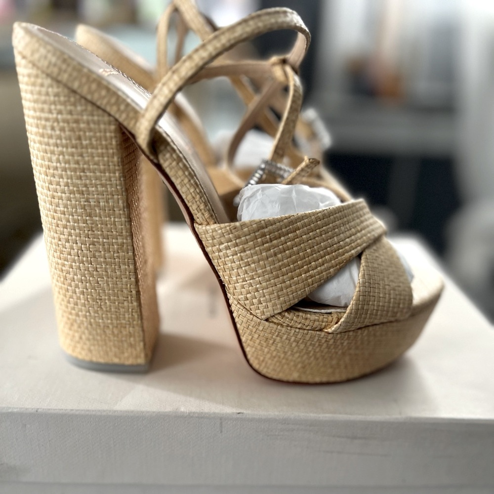 Raffia Platform Sandals - image 3